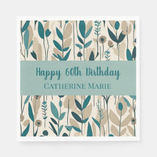 60th Birthday Modern Napkin