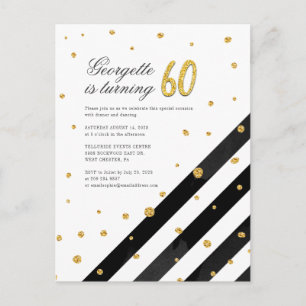 60th Birthday Modern Typography Party Invitation Postcard