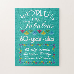 60th Birthday Most Fabulous Group of Friends Gems Jigsaw Puzzle