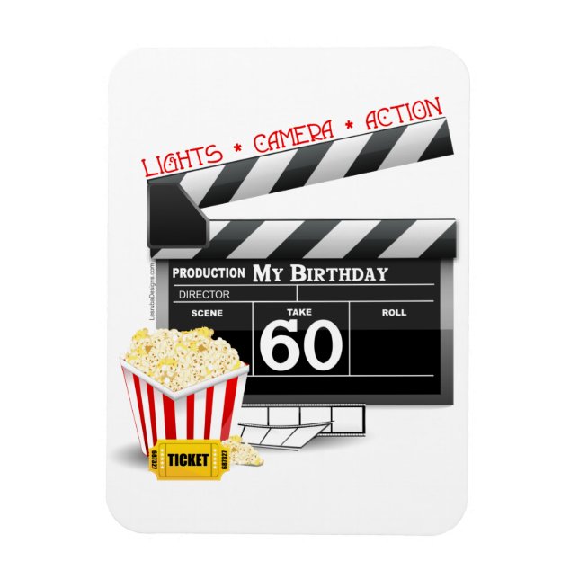 60th Birthday Movie Theme Magnet (Vertical)