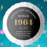 60th Birthday Name 1964 Black Gold Elegant Chic Balloon<br><div class="desc">Elegant Chic Black Gold Personalised 1964 Balloon for 60th Birthday Party Celebration. Celebrate a milestone birthday in style with our Elegant Chic Black Gold Personalised 1964 Balloon. This unique decoration will be the centerpiece of your party, adding an air of sophistication and elegance to your celebration. Personalised with your name...</div>