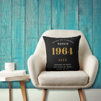 60th Birthday Name 1964 Black Gold Elegant Chic
