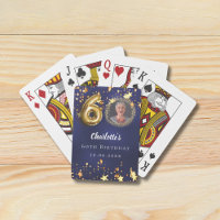 60th birthday navy blue gold stars photo