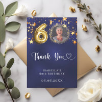 60th birthday navy blue gold stars photo