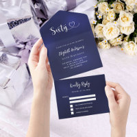 60th Birthday navy blue silver rsvp