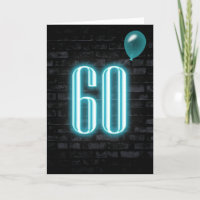 60th Birthday Neon Sign on Brick 