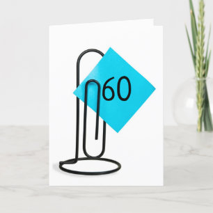 60th Birthday Note On a Paper Clip Card