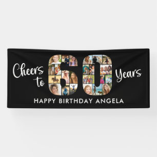60th Birthday Number 60 Photo Collage Cheers Banner