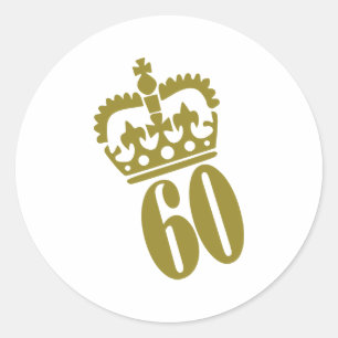 60th Birthday - Number – Sixty Classic Round Sticker