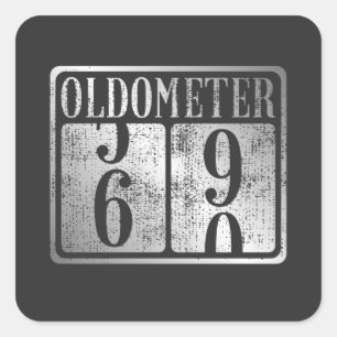 60th Birthday Oldometer 59-60 Vintage Square Sticker