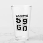 60th Birthday OLDOMETER Glass<br><div class="desc">Happy 60th Birthday! The OLDOMETER is a funny design for anyone turning the big six - zero.</div>