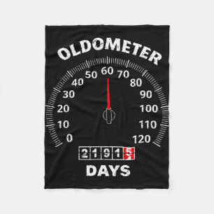 60th birthday oldometer zero to 60 years car lover fleece blanket