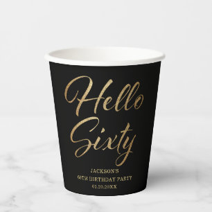60th Birthday Paper Cups