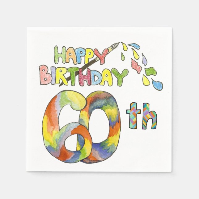60th Birthday Paper Napkins (Front)