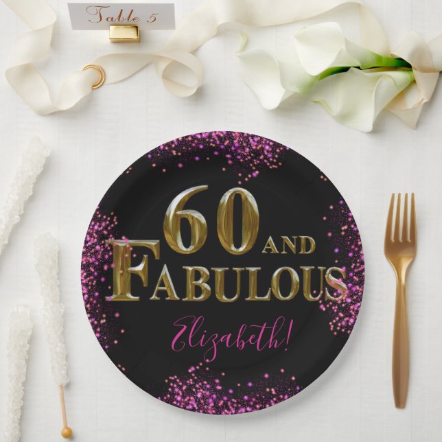 60th Birthday  Paper Plate (Wedding)