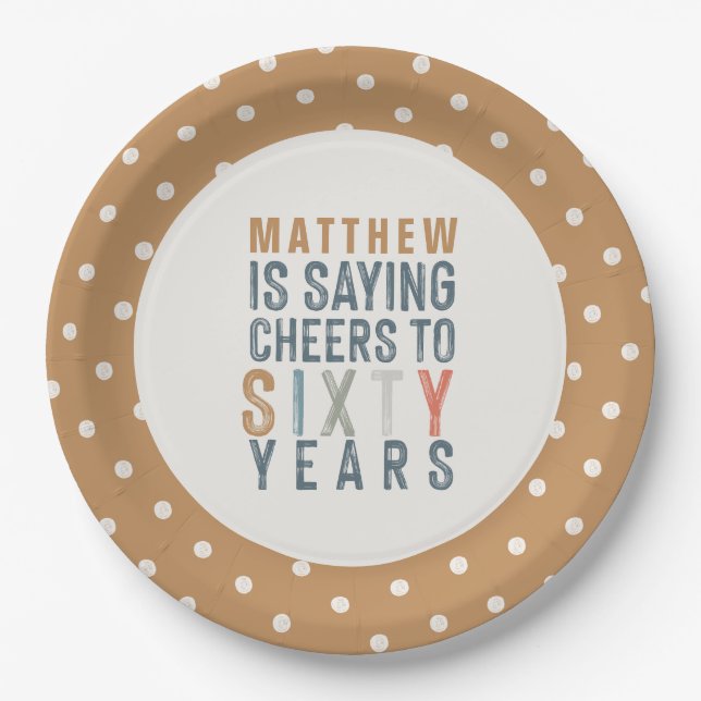 60th birthday party accessories decor paper plate (Front)