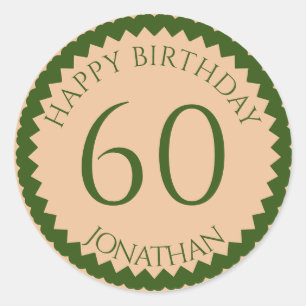 60th Birthday Party add your name any colour Classic Round Sticker