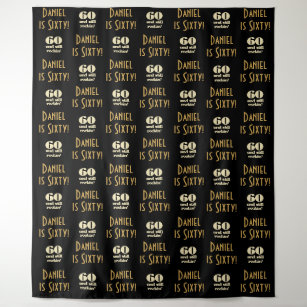 60th Birthday Party Backdrop   Step and Repeat Tapestry