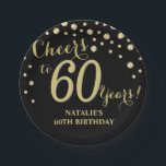 60th Birthday Party Black and Gold Diamond Paper Plate<br><div class="desc">60th Birthday Party Black and Gold Diamond Paper Plate</div>