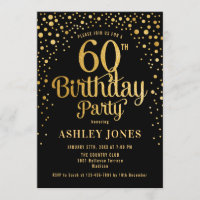 60th Birthday Party - Black & Gold