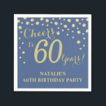 60th Birthday Party Blue and Gold Diamond Napkins<br><div class="desc">60th Birthday Party Invitation with Blue and Gold Glitter Diamond Background. Gold Confetti. Adult Birthday. Man or Woman Birthday. For further customisation,  please click the "Customise it" button and use our design tool to modify this template.</div>