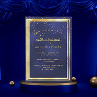 60th birthday party blue gold confetti sprinkle