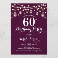60th Birthday Party - Burgundy