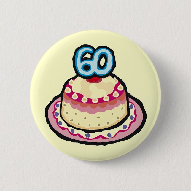 60th Birthday Party Button (Front)