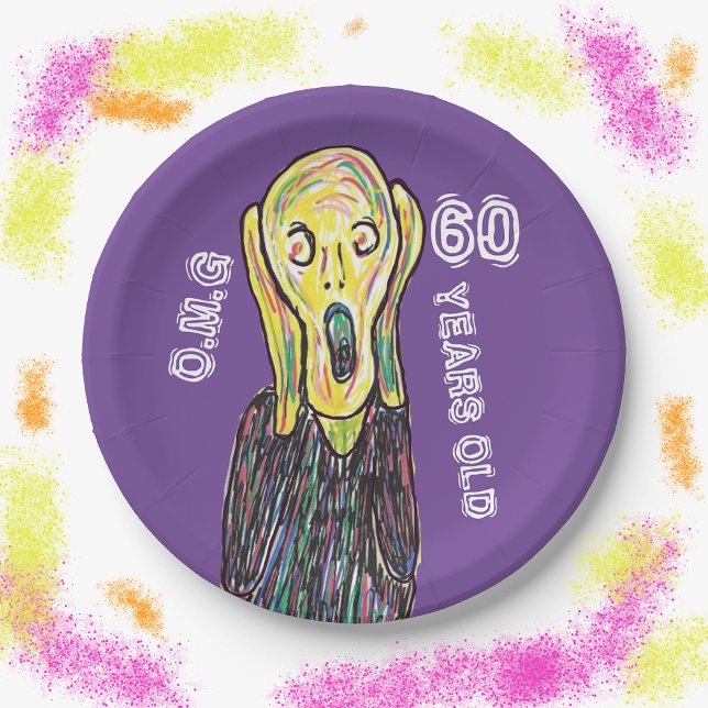 60th Birthday party celebrations 60 years Paper Plate (Creator Uploaded)