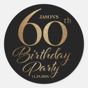 60th Birthday Party Classic Round Sticker