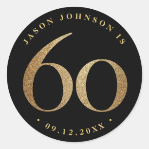60th Birthday Party Classic Round Sticker