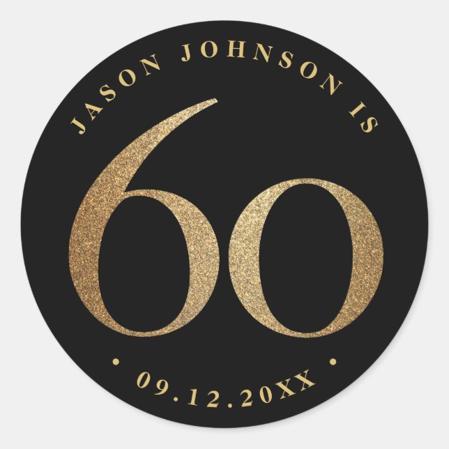60th Birthday Party Classic Round Sticker (Front)