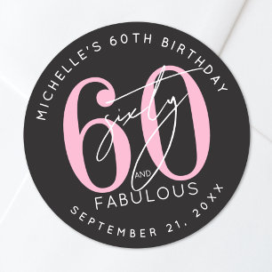 60th Birthday Party Classic Round Sticker