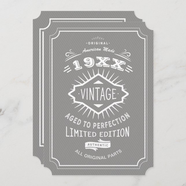 60th Birthday Party Custom Colour Limited Edition Invitation (Front/Back)