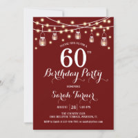 60th Birthday Party - Dark Red