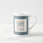 60th birthday party decor or birthday gift bone china mug<br><div class="desc">60th sixty birthday party decor or birthday gift. Part of a coordination collection. Modern typography design hand pained lettering effect.</div>