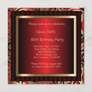 60th Birthday Party DIY Text Invitation