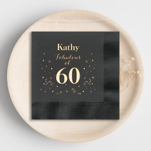 60th Birthday Party Fabulous at 60 Foil Napkins