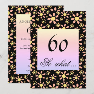 60th Birthday Party Floral for Her Invitation