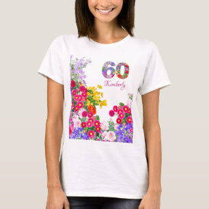 60th birthday party floral guest of honor t-shirt