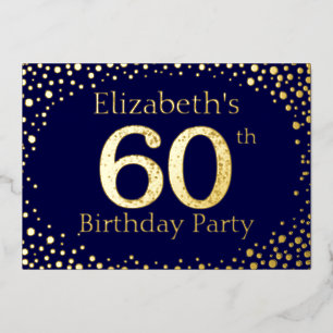 60th Birthday Party Foil Invitation