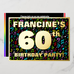 60th Birthday Party — Fun, Colourful Music Symbols
