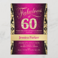 60th Birthday Party - Gold Pink Black