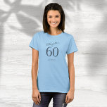 60th Birthday Party Grey Script Blue T-Shirt<br><div class="desc">Make a statement at your 60th birthday party with this fabulous Grey Script Blue T-Shirt! This comfortable yet eye-catching tee exudes style and fun,  making your big day one to remember. Pin it now and click the link to discover more about this fashionable party essential.</div>
