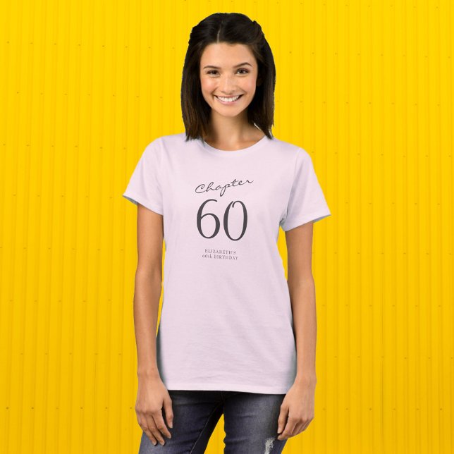 60th Birthday Party Grey Script Pink T-Shirt (Creator Uploaded)