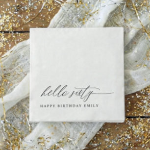 60th Birthday Party Hello 60 Modern Milestone Napkin