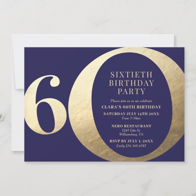 60th Birthday Party Invitation (Front)