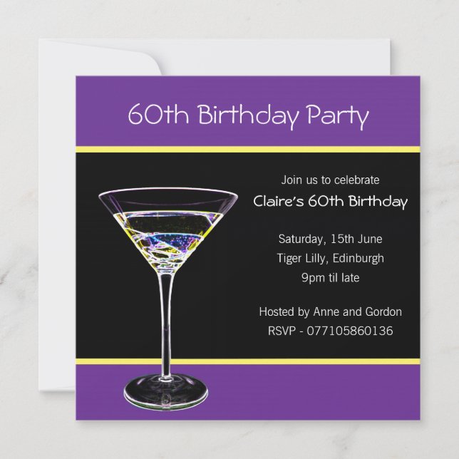 60th Birthday Party Invitation (Front)