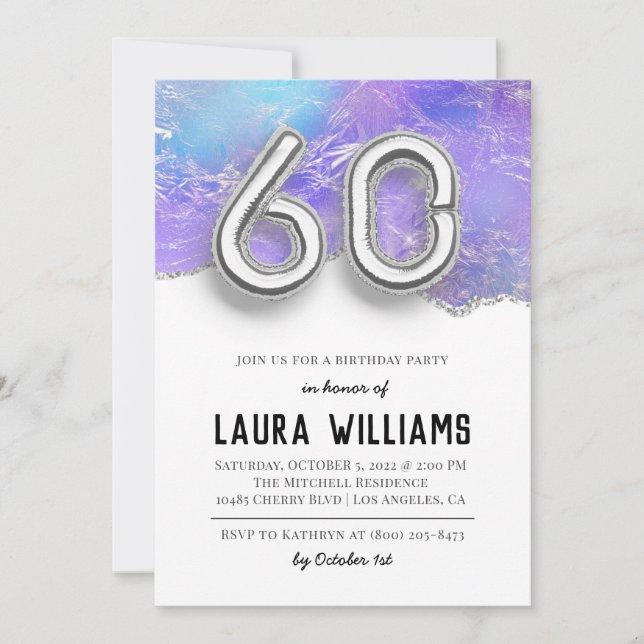 60th Birthday Party Invitation (Front)