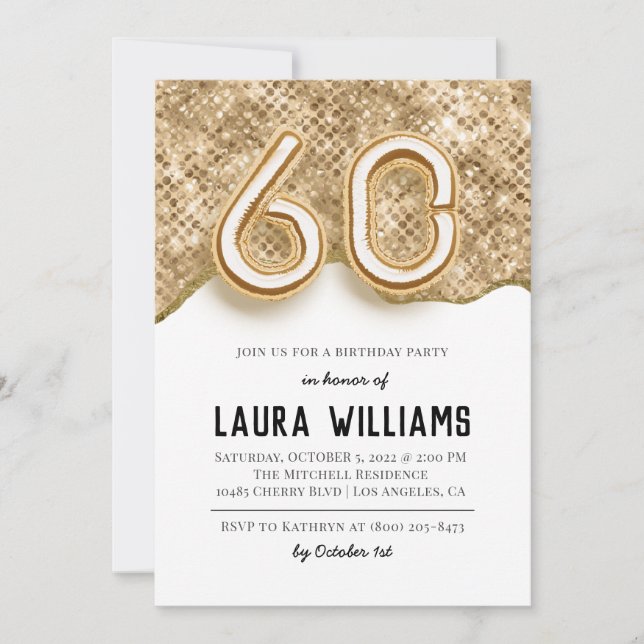 60th Birthday Party Invitation (Front)
